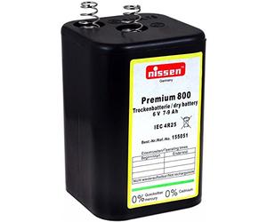Nissen 4R25 Bloc Batterie de 6 V Premium 800, Charbon de zinc, 6 V