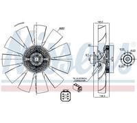 NISSENS 86167 Accouplement de ventilateur électrique Ø 680 mm pour radiateur à eau SCANIA G I