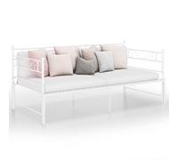 NITCA canape Convertible 2 Places Canape lit 2 Places Convertible Banquette lit lit Banquette 2 Places lit Double Coulissant 2 Personnes en Métal pour Adultes Enfants Blanc-2x(90 x 200) cm-3