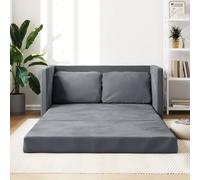 NITCA Canapé Convertible 2 Places en Velours - Banquette Lit 2 en 1 - Gris Foncé