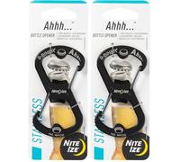Nite Ize - S-Biner Ahhh - Mousqueton et décapsuleur durable, Homme, noir (Lot de 2)