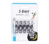 Nite IZE S-Biner MicroLock Lot de 5 boîtes en Acier Inoxydable Noir | S-Biner avec portes verrouillables, mini mousquetons durables et solides pour porte-clés accessoires