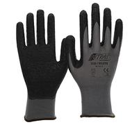 NITRAS Nylotex 3520 Lot de 12 paires de gants de travail en nylon et latex, Gris/noir, 9/XL