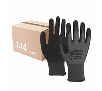 Nitras Nylotex 3520 Lot de 144 gants de travail Gris/noir Taille 7