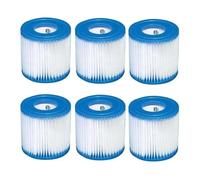 NIUGEGEGUO 1/2/3/4/6 PCS 29007E Cartouche Filtrante Type-H, Cartouche Filtrante for Spa De Piscine, Compatible for Intex Type-H, 29007E 28601 28602 330GPH Pompe De Piscine Krystal Clear(6Pcs)