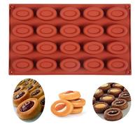 Niuhong 20 Trous Moule Biscuits Silicone Antiadhésif Petits Gâteaux Moules à Pâtisserie Résistants Chaleur Moule Silicone Bricolage Cuisson Muffins Beignets Gelée Pouding Chocolat (A)