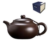 NIUKOMY Théière Yixing Zisha Chinoise en Argile 400 ML, Noir | Traditionnel kung fu theiere en terre cuite avec emballage cadeau, faite à la main pour amateurs de thé