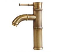 NIUKOMY Vintage Robinet Bambou Lavabo en Laiton Antique Brossé | Rétro mitigeur mélangeur monocommande évier, cartouche céramique, pour de salle de bain, cour, hôtel, style campagne