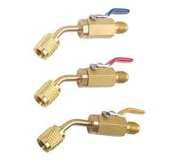 NiuLumea A2L R-32 R-454B Lot de 3 adaptateurs de valve SAE pour robinet à boisseau sphérique gauche en laiton antidérapant 0,6 cm