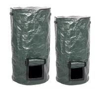 NiuLumea Bac à compost de jardin avec couvercle, sac réutilisable en polyéthylène pour déchets de cuisine en plein air, conteneur de compostage portable
