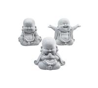 NiuLumea Décoration de jardin Bouddha souriant en résine effet grès pour décoration intérieure et extérieure, poisson pour aquarium, 8 x 7,8 x 5,2 cm