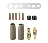 NiuLumea Ensemble de buses de protection 15AK MIG, kit de bouclier à gaz sans air avec pointes de soudure de 08 à 12 mm, clip en cuivre et clé incluses (1,0 mm)