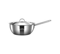 NiuLumea Faitout durable de 1000 ml en acier inoxydable, casserole argentée avec couvercle pour une utilisation en cuisine multifonction, facile à nettoyer