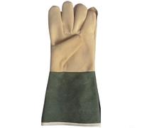 NiuLumea Gants de soudage ignifuges en cuir de vache, gants de travail thermiques avec poignée renforcée et manches en toile pour travaux de coupe de métal