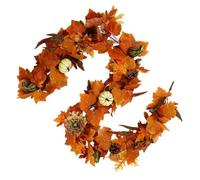 NiuLumea Guirlande d'érable artificiel pour feuilles de citrouille et vigne de 18 m, décoration d'automne vive pour maison, porche, fenêtre de Thanksgiving