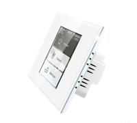 NiuLumea Interrupteur WiFi pour Tuya, écran LCD tactile complet, mode 1-3 interrupteurs ou rideau, moniteur en temps réel, panneau noir 86 x 86 mm (blanc)