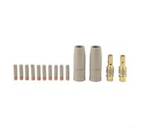 NiuLumea Kit de buse de torche de soudage isolée 15AK, 14 embouts de contact en cuivre et manchons de protection MIG sans gaz (1,2 mm)