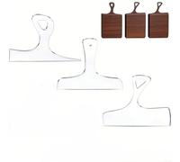 NiuLumea Lot de 3 modèles de défonceuse en acrylique transparent pour poignées de planche à charcuterie, gabarits réutilisables de 0,5 cm d'épaisseur avec formes droites et courbes pour une coupe