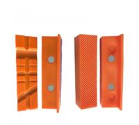 NiuLumea Lot de 4 mâchoires d'étau magnétiques souples de 10,2 cm, 12,7 cm, 15,2 cm, housses de protection PPT pour fraiseuse, perceuse et presse, uni et en forme de V (15,2 cm, orange)