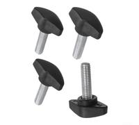 NiuLumea Lot de 4 vis moletées à tige en acier inoxydable M8 x 40 mm | Réglage sans outil, poignée triangulaire en plastique, taille M6 x 30 mm, forte force de serrage, installation rapide