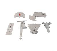 NiuLumea Lot de 6 jauges d'inspection de soudage en métal - Kit de mesure professionnel pour chaudière et construction navale - Comprend V-WAC et -8