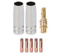 NiuLumea Lot de 8 pièces de soudage MIG Torche 15AK 10 mm M6 Embouts de contact Diffuseur de gaz en laiton et buses Soudeurs MIG-200 NB-180