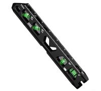 NiuLumea Mini règle de niveau magnétique avec boîtier en aluminium, pour des lectures de 0 30 45 à 90 degrés, métal, pour niveau à bulle pour surfaces métalliques, base à rainure en V de 6 à 23 cm