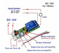 NiuLumea Module pour Relais Minuterie DC12V Réglable Cycle Module pour | Cycle infini, mode déclenchement, délai activé/désactivé, écran LCD clair, précision élevée