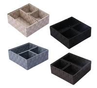 NiuLumea Panier de rangement en nylon tissé à la main pour l'organisation de bureau, support de télécommande et d'épicerie, organiseur de décoration d'intérieur neutre, 28 x 28 x 10 cm, noir