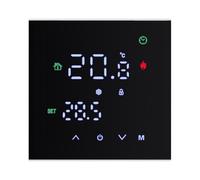NiuLumea Thermostat numérique à écran tactile LCD - Chauffage au sol électrique 16 A et chaudière à gaz 3 A - Minuterie programmable avec capteur interne/externe - Plaque murale UE 86 x 86 mm - Noir