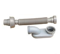NiuLumea Tuyau de vidange extensible anti-odeur pour baignoire et douche, tube de drainage en PVC flexible avec raccord coudé, solution de plomberie à installation rapide, blanc (gris)