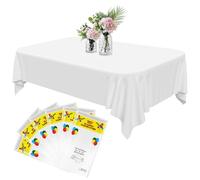 Niuny Nappe Jetable Effet Tissu 15pcs Nappe Blanche Jetable 137 X 183cm Imperméable Nappes en Plastique Jetables Rectangulaires Nappes Anniversaire Jetables pour baptême Fête Mariage Barbecue