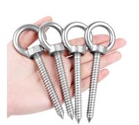 Niuny Piton à Visser Crochet a Visser 4Pcs Anneau de Levage M10 x 80cm Crochets à œillets Robustes Crochet vis Piton Inox Charge Lourde Avec pas de vis pour Support de Hamac Chaise Balançoire Yoga