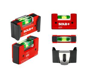 Niveau - cordeau - fil a plomb - jalon - mire - poudre de tracage Sola - 1620201 - Niveau a bulle compact Go! Clip, 0