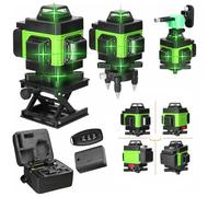 Niveau laser 12/16, niveau laser vert, niveau laser 3D/4D avec fonction d'ajustement automatique, outil de nivellement à batterie rechargeable par USB, IP54 étanche à l'eau et à la poussière (Style 4)