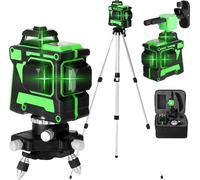 Niveau laser, 12 lignes laser, hauteur réglable de 1,2 m, socle pivotant à 360°, étanche, mécanisme de réglage fin