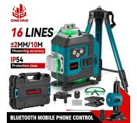 Niveau laser 16 lignes - Laser vert - 360 degrés - Portée de 25 mètres - Indice de protection IP54