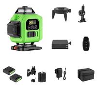 Niveau laser, 16 lignes, télécommande Bluetooth, lot de 2 piles