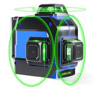 Niveau Laser 3 x 360 °, Niveau Laser Vert 3D 12 Lignes Niveau Laser Rotatif avec 2x4000 mAh Batterie Réchargeable et Télécommande