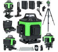 Niveau Laser 360 16 Lignes Vert 3D 4D Auto-Nivelant 3° USB Rechargeable IP54 Avec Base Support Outil Alignement Pro