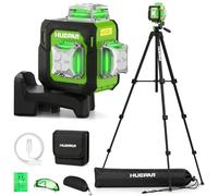 Niveau Laser 360 Autonivelant avec Trépied 152cm, Huepar 3x360 Croisé Laser Vert avec Mode Impulsion, 40m Compacte 3D Laser Niveau Rechargeable, Base Magnétique - Précision Pro pour Chantier&Bricolage
