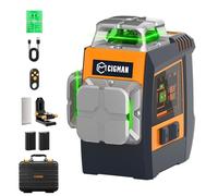 Niveau laser 360 autonivelant CIGMAN à commande gestuelle, laser vert 30 m pour laser chantier, contrôle lignes & luminosité par gestes, mode stroboscopique, Bluetooth APP, 2 batteries Li-ion pour lon