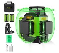 Niveau laser 360 autonivelant, Huepar 3x360 niveau laser 12 lignes vert 3D Croisé Lignes Laser d'extérieur rechargeable acev impulsion mode, 2 Batteries Li-ion, Support Magnétique, Transport Rigide