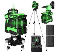 niveau laser 3D 12 lignes 1,2 m avec trépied, support mural, plaque de fer, adaptateur secteur, sacoche & manuel, 220V