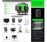 Niveau Laser 3D 12 Lignes - Autonivelant ±3° - Lignes Verticales/Horizontales 3x360° -Laser Vert -Outil de Nivellement