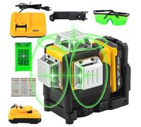 Niveau Laser 3D 12 Lignes, Ligne Verte Auto-nivelant 360°, Auto-nivellement Horizontal et Vertical, 0utils de Ligne Croisée