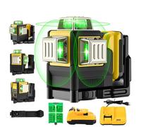 Niveau Laser 3D 12 Lignes Vert 4x360° - Auto-Nivelant Rechargeable