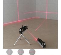 Niveau laser 4 en 1, mini-niveau à bulle (3 piles incluses, sans trépied) - outil de mesure laser polyvalent pour des mesures de projet précises, outil DIY portable pour la maison Le noir est livré av
