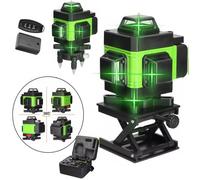 Niveau laser 4D 16 lignes, ligne verte, auto-nivelant, 360° horizontal et vertical, super puissant, faisceau vert