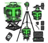 niveau laser à 360° auto-nivelant, 4D 16 lignes, y compris kit de trépied, kit de trépied 1M